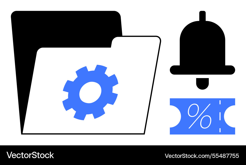 File management settings notifications File management settings notifications vector image
