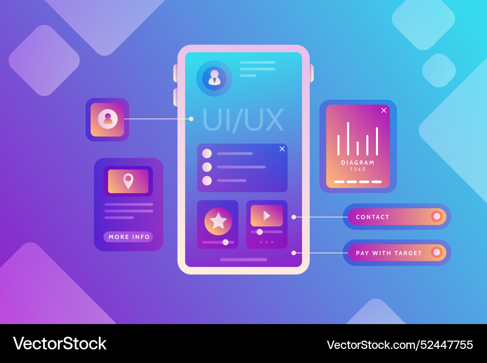 Gradient uiux background vector image