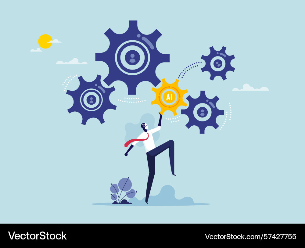 Replace some employees with ai vector image