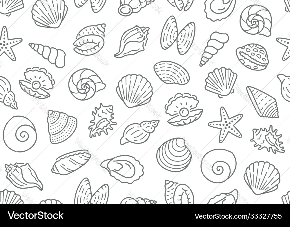 Seashell seamless pattern background Seashell seamless pattern background vector image