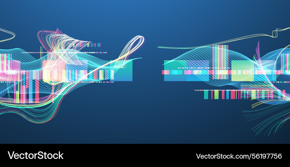 Abstract data waveform background with dynamic Abstract data waveform background with dynamic vector image