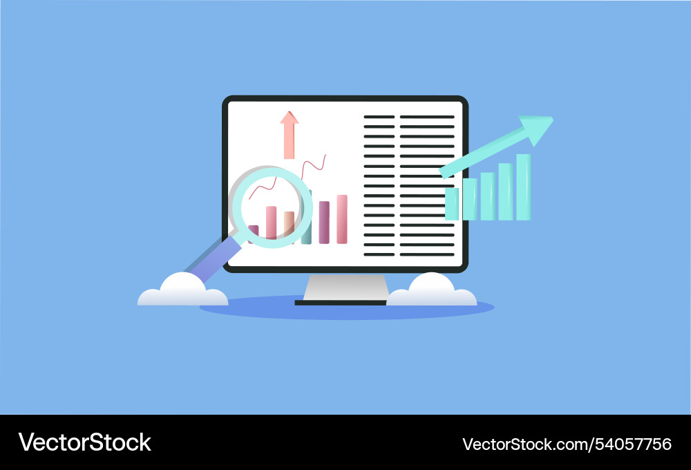 Data analytics seo optimization dashboard vector image
