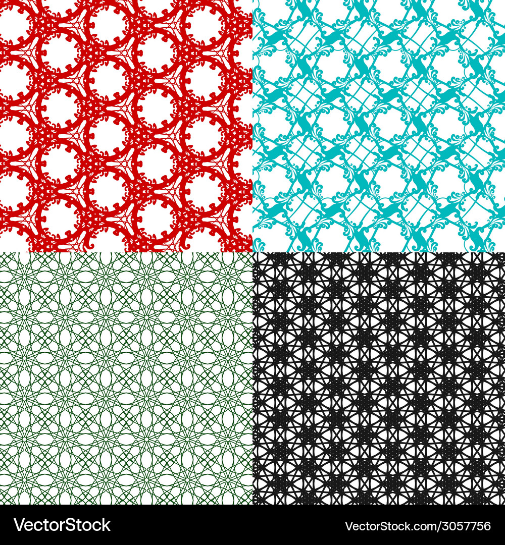Geometric patterns tiling set of abstract vintage Vector Image