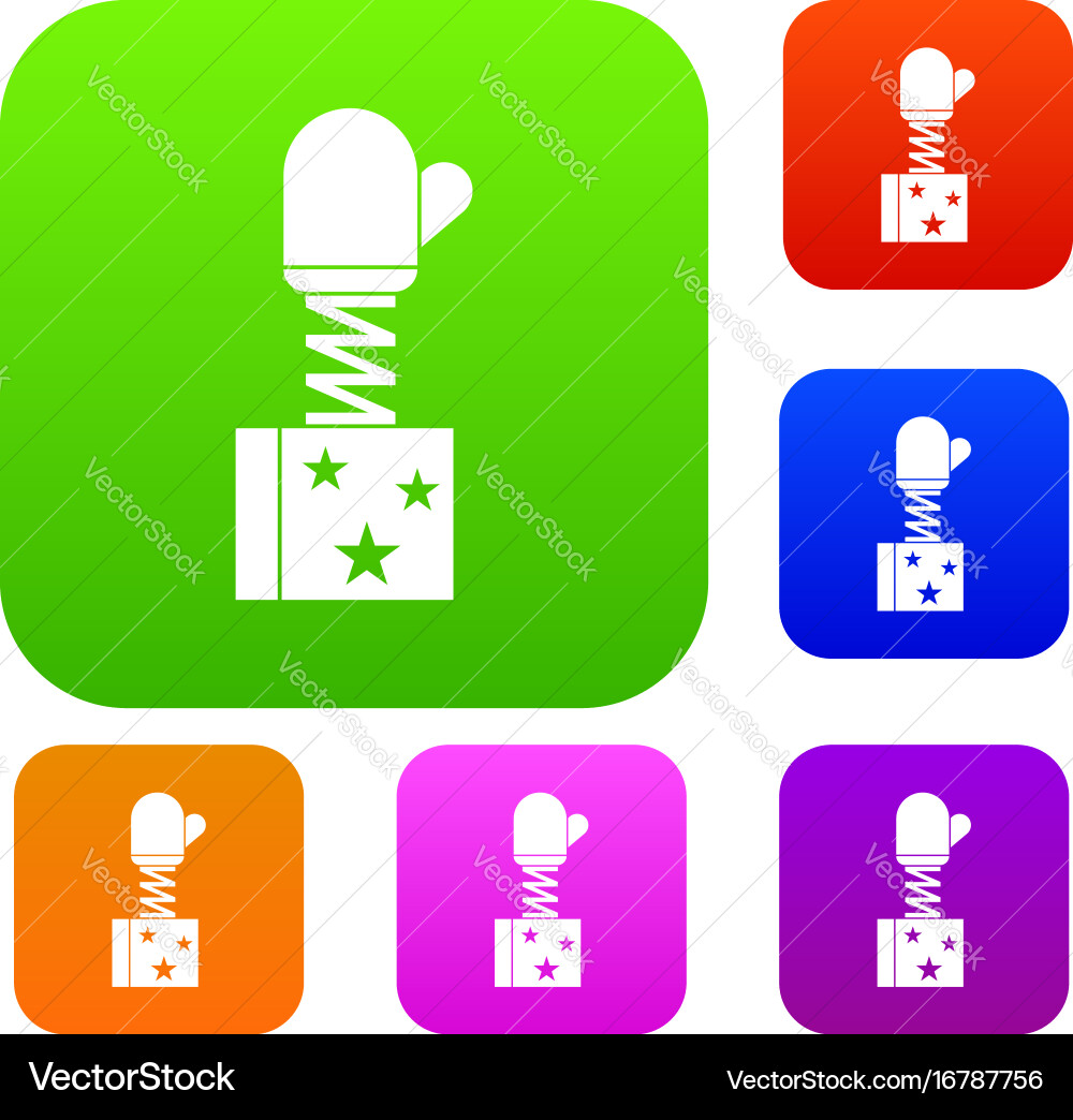 Hand on spring in box set collection vector image