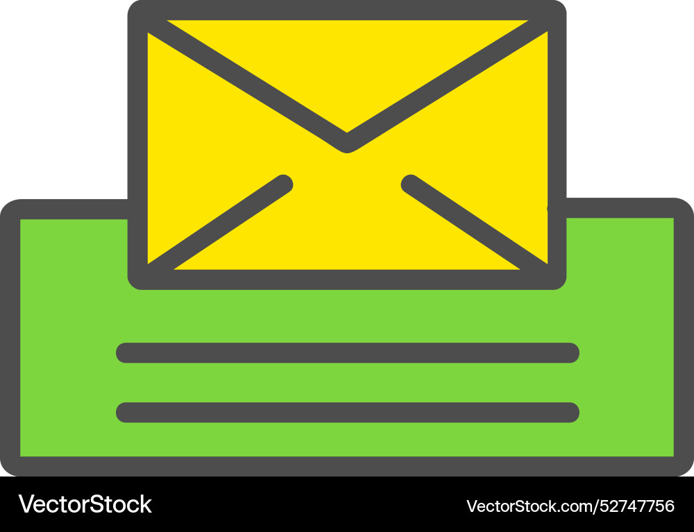Inbox line filled icon design Vector Image