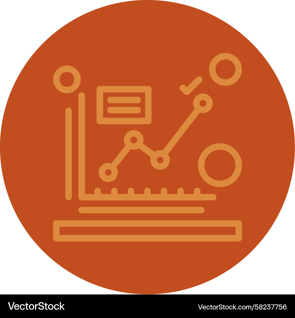 KPI Line Chart Multi Color Icon Vector Image