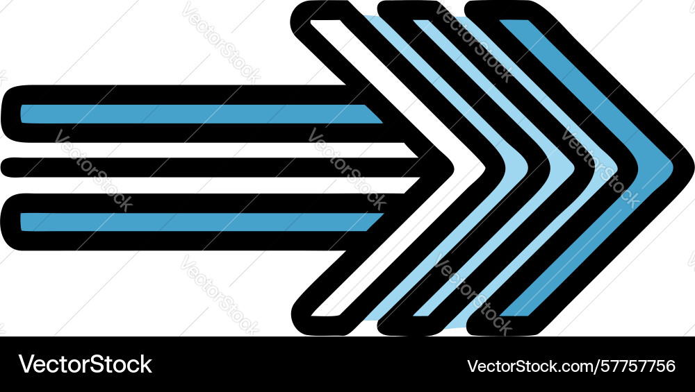 Layered fast forward arrow icon design generative vector image