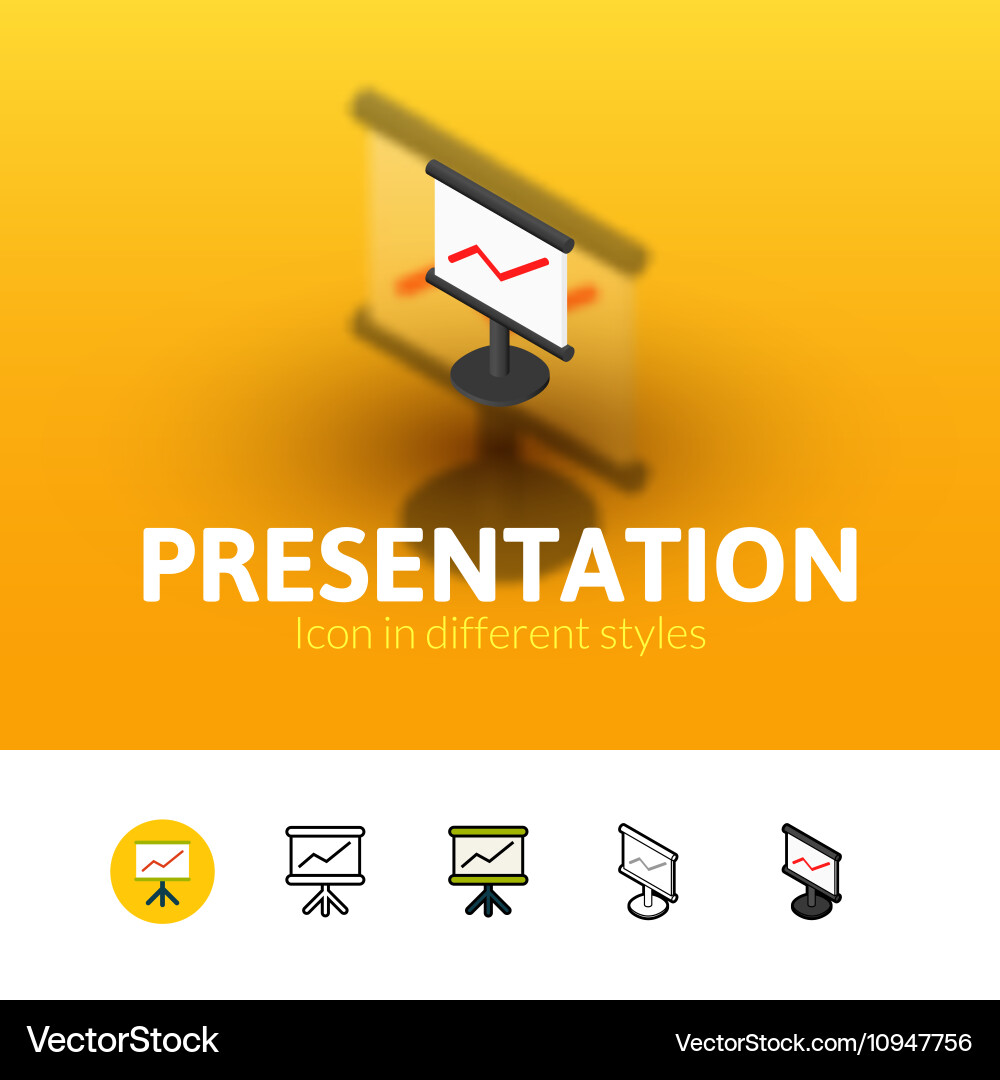 Presentation icon in different style vector image