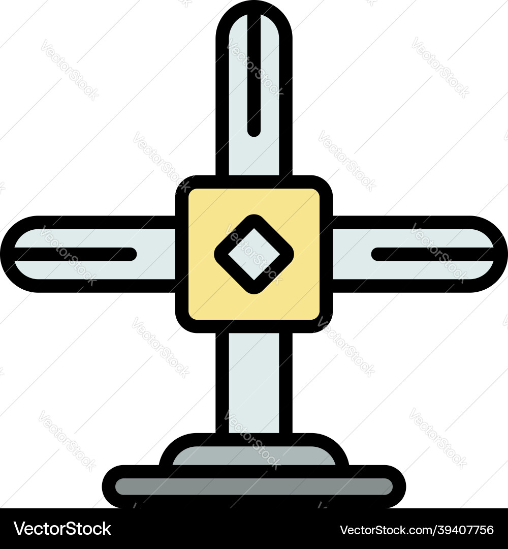 Scaffolding cross icon color outline Vector Image