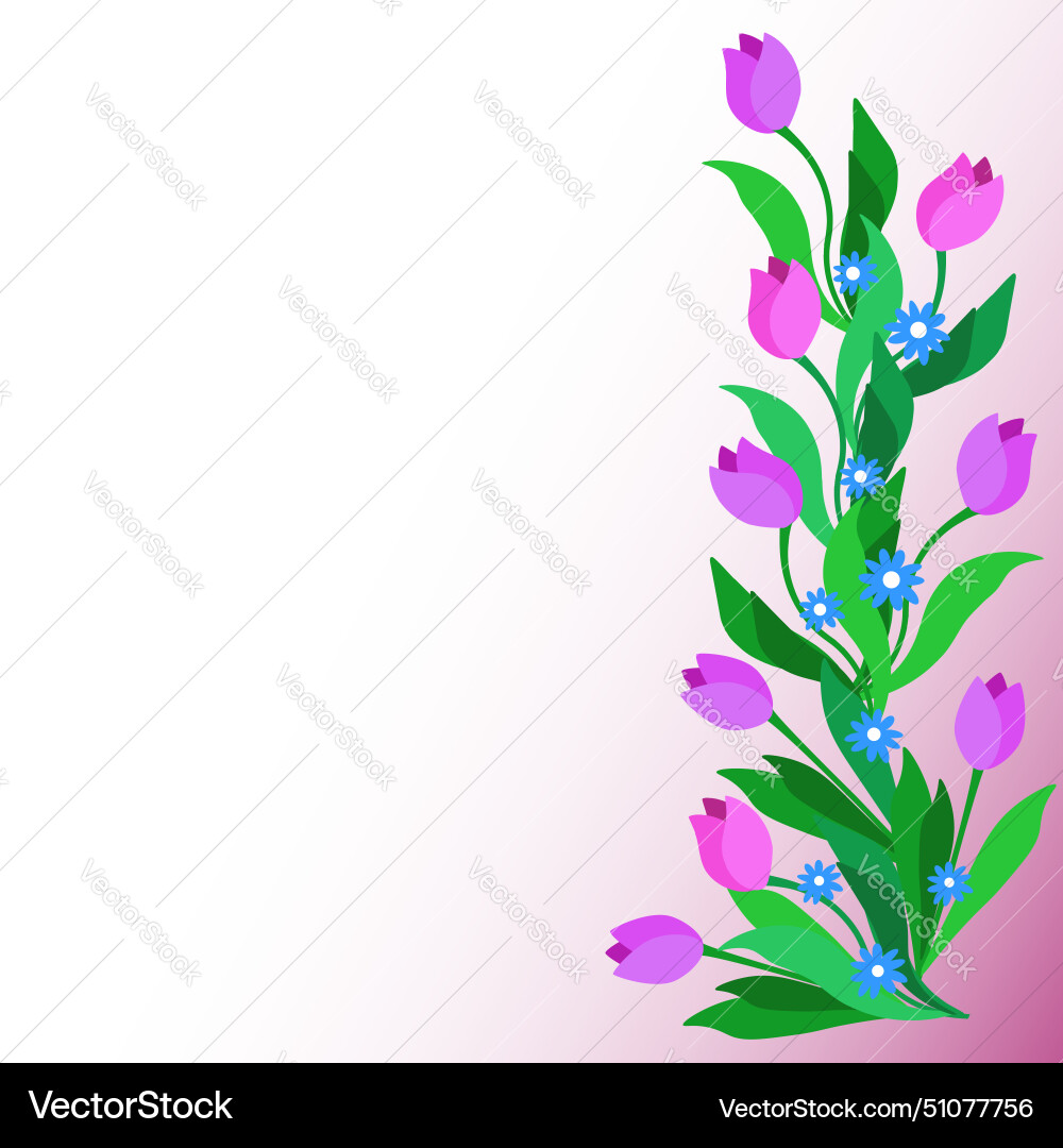 Spring background with colored tulips Vector Image