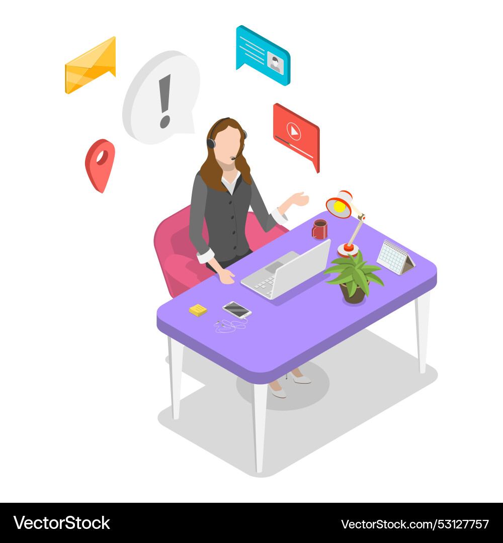 3d isometric flat of business Royalty Free Vector Image