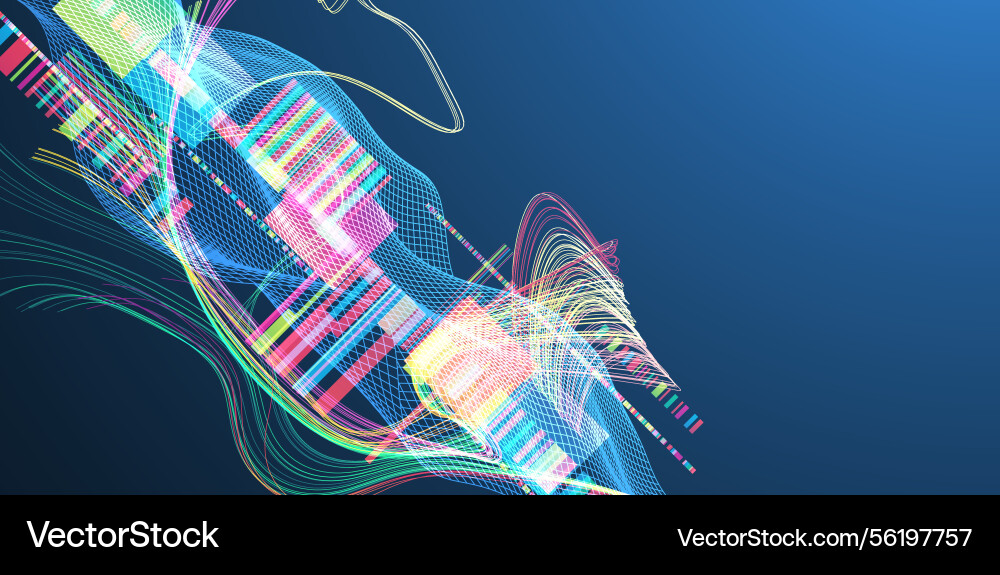 Abstract data waveform background with dynamic Abstract data waveform background with dynamic vector image