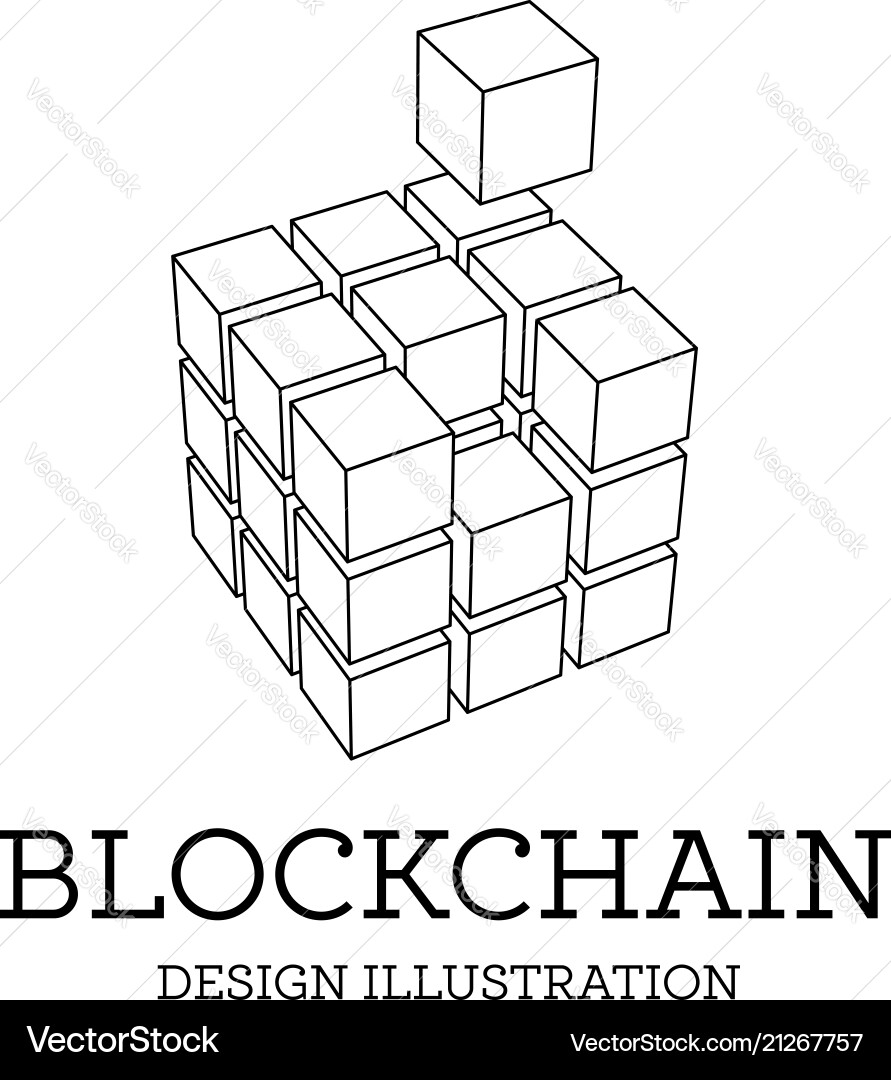 Blockchain Cube Network Vector Image