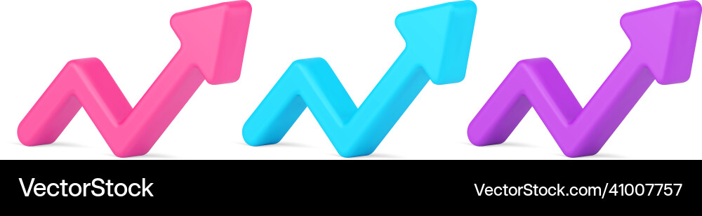 Collection dynamic up direction pointer arrow Collection dynamic up direction pointer arrow vector image