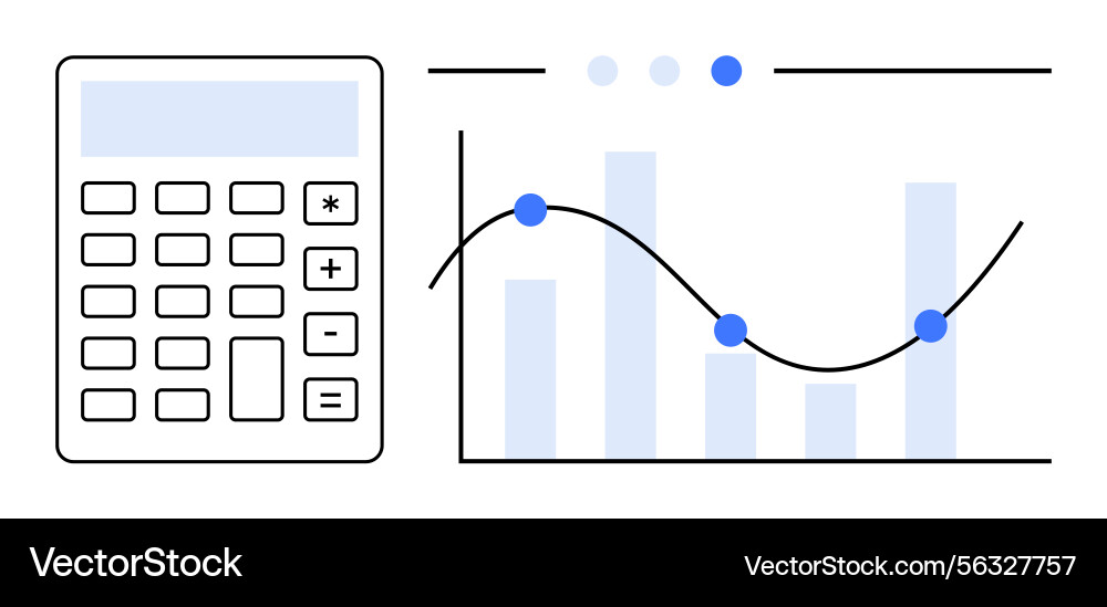 Data Analysis Graph & Calculator vector image
