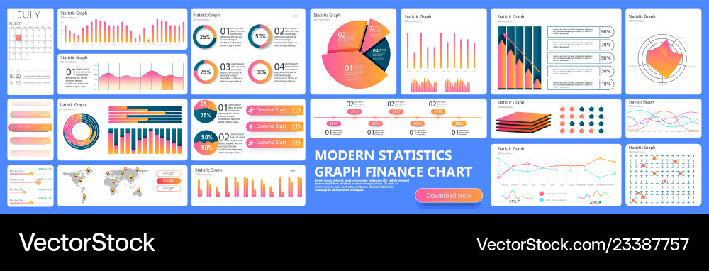 Finance Data Analytics Dashboard vector image