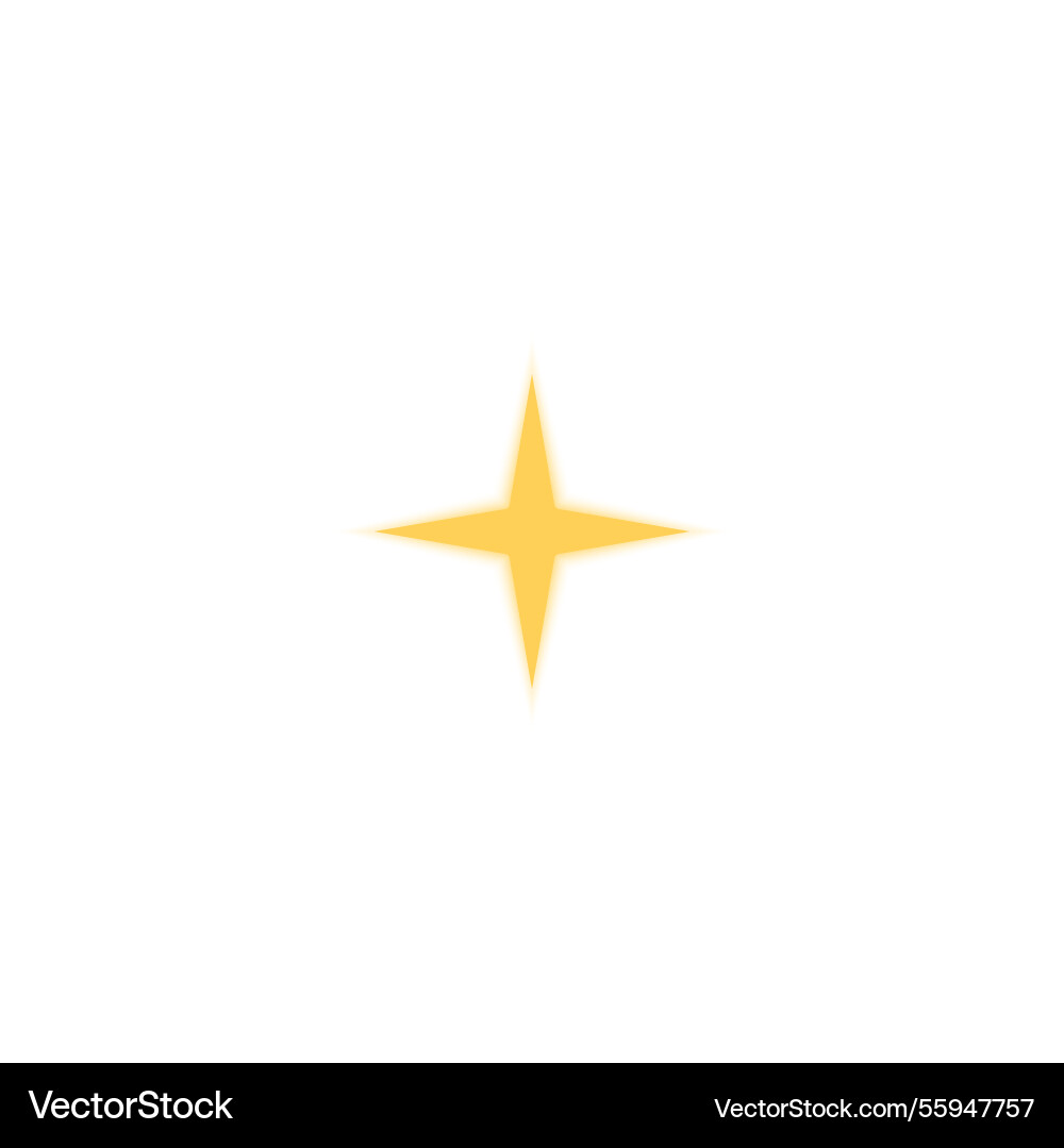 Four pointed star y2k gradient blurred element Vector Image