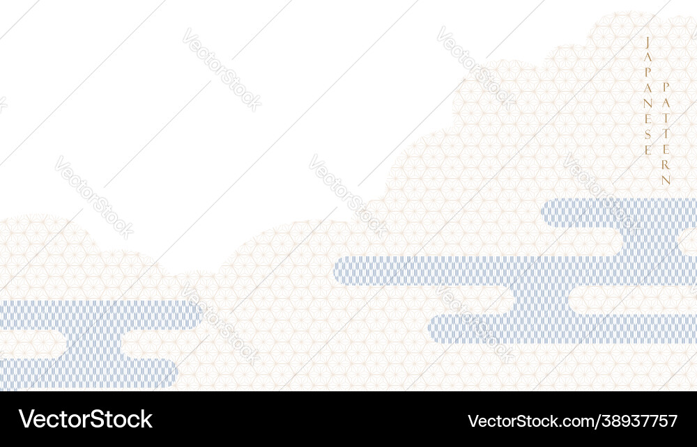 Japanese background with cloud decoration vector image