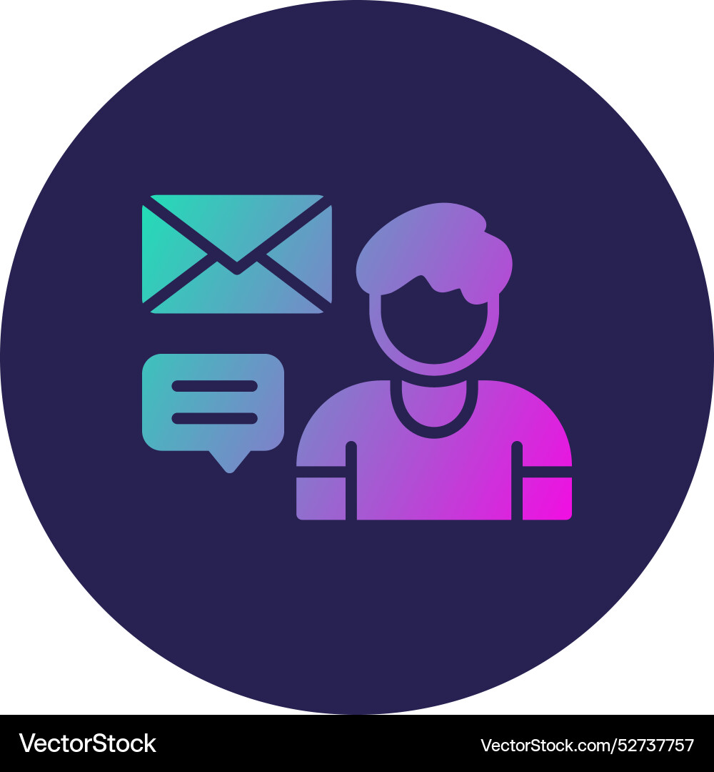 Message glyph circle gradient icon Vector Image