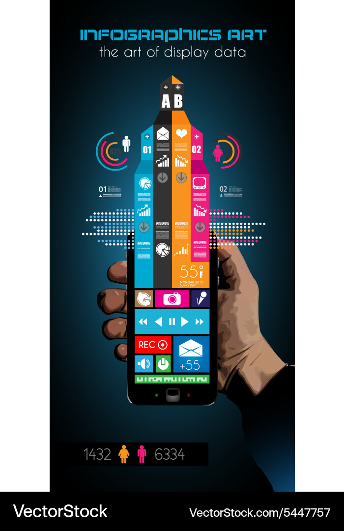 Timeline to display your data with infographic vector image