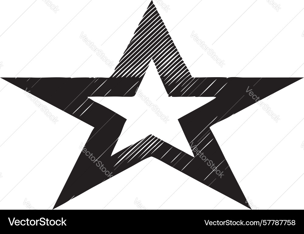 Bold black star icon with sharp overlapping edges Vector Image