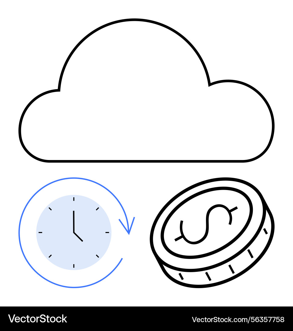 Cloud computing with time efficiency and cost Cloud computing with time efficiency and cost vector image