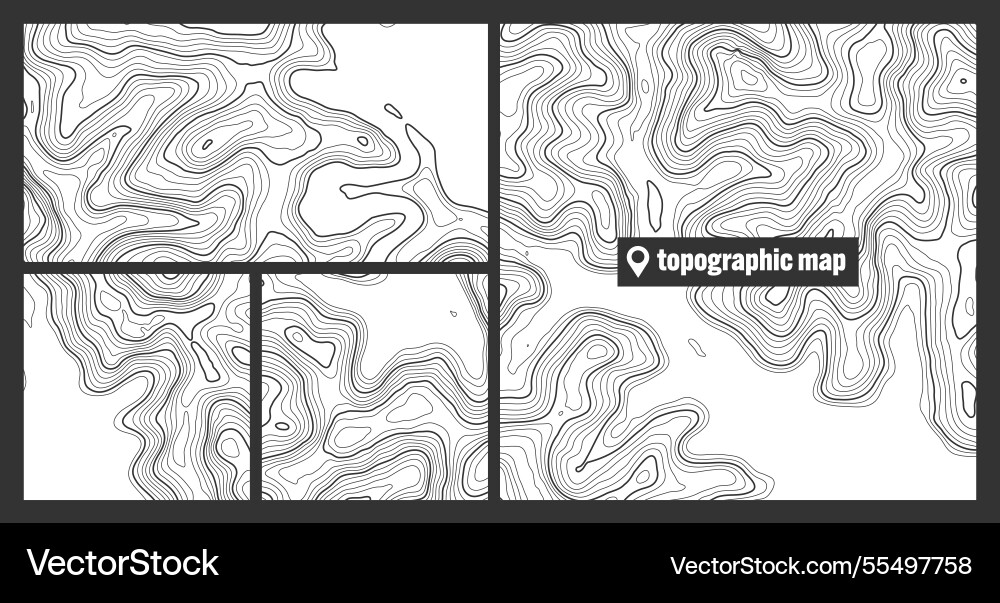 Colorful topographic map sets with contour lines Colorful topographic map sets with contour lines vector image
