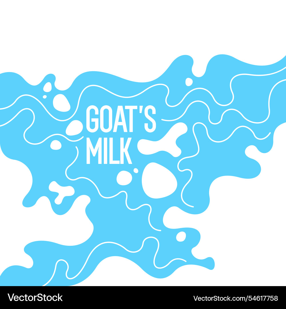 Goat milk modern poster fresh with splashes Goat milk modern poster fresh with splashes vector image