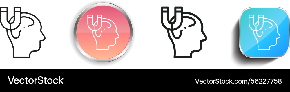 Magnet icon thin linear regular and button style Magnet icon thin linear regular and button style vector image
