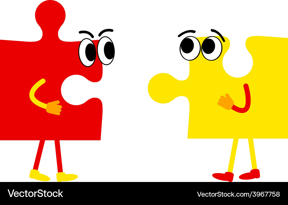 Puzzle in Form von Männern Vektorbild