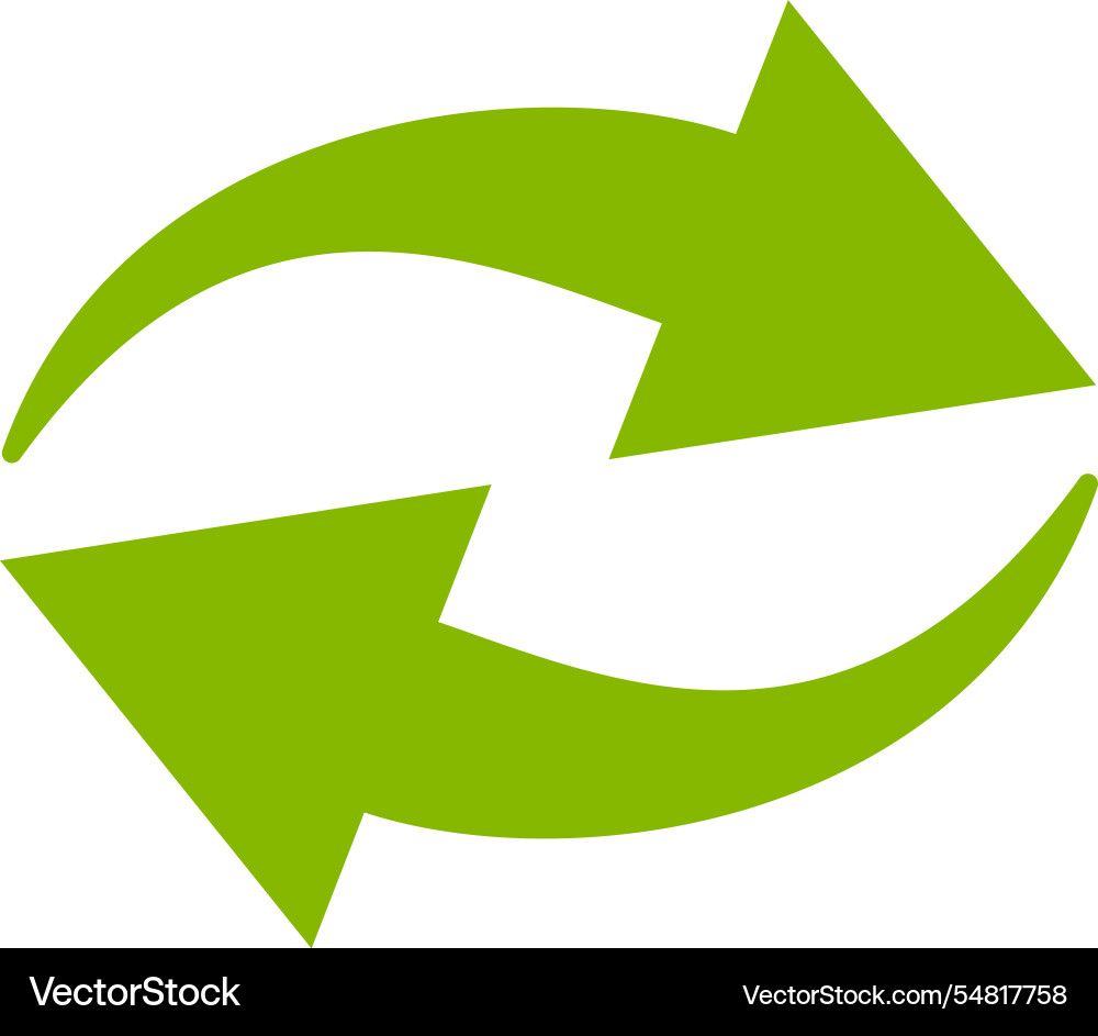 Two bright green arrows are rotating and creating Two bright green arrows are rotating and creating vector image