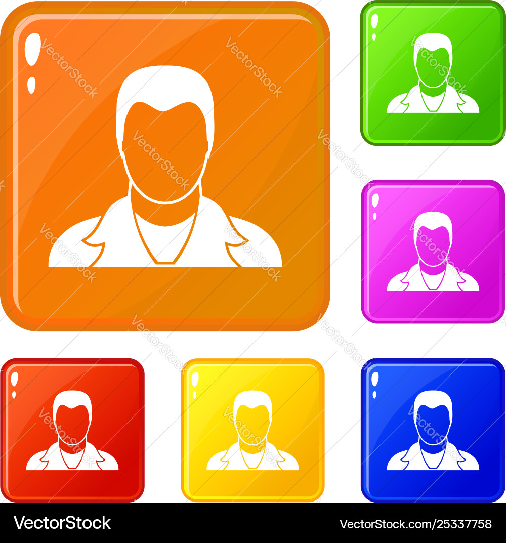 User icons set color User icons set color vector image