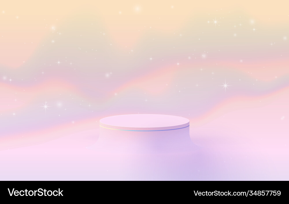 3d weiche rosa Kreis Podium Anzeige auf Fantasie Himmel 3d weiche rosa Kreis Podium Anzeige auf Fantasie Himmel vektorbild