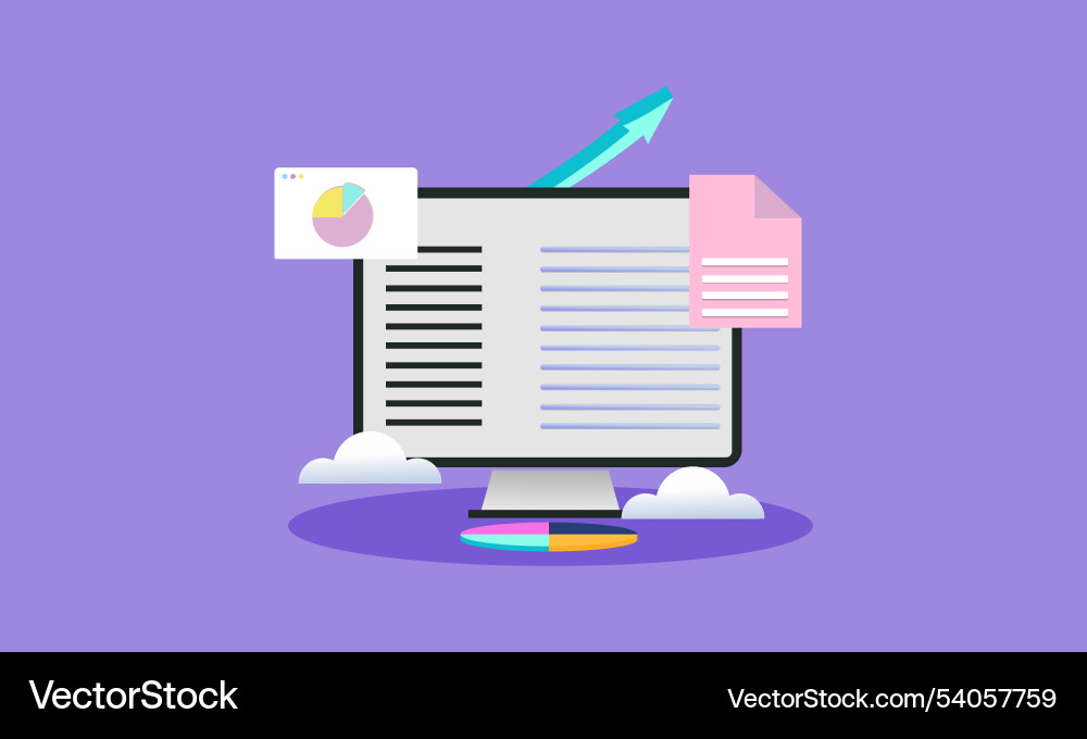 Data analytics seo optimization dashboard vector image
