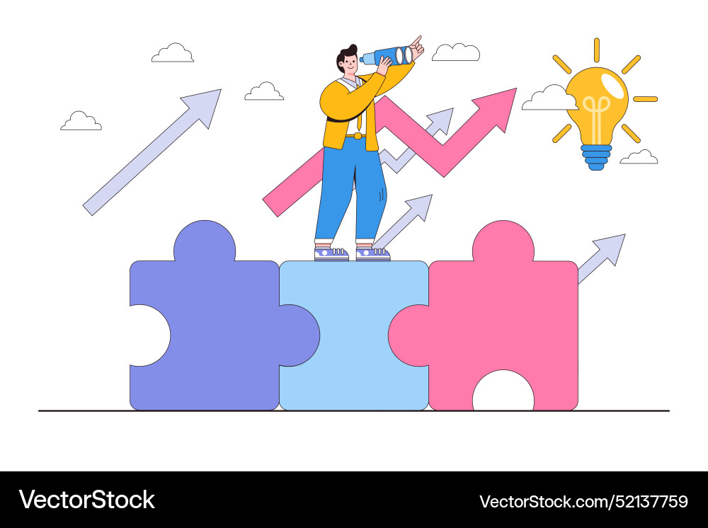 Finding solution to finish or complete a task Vector Image