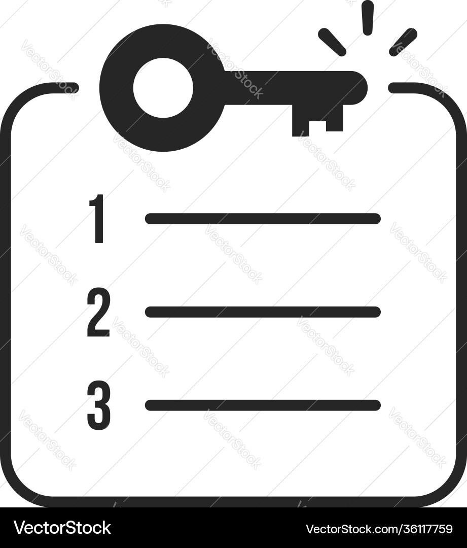Minimal Checklist with Keywords vector image