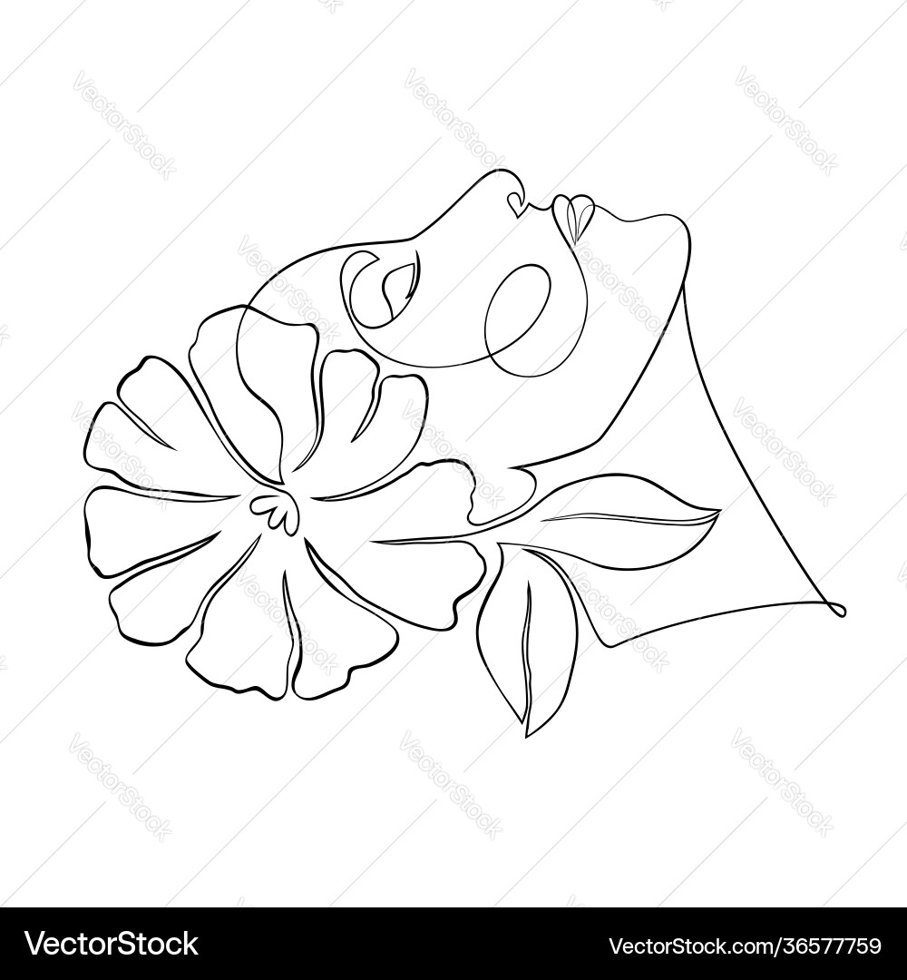 Minimal woman face Minimal woman face vector image