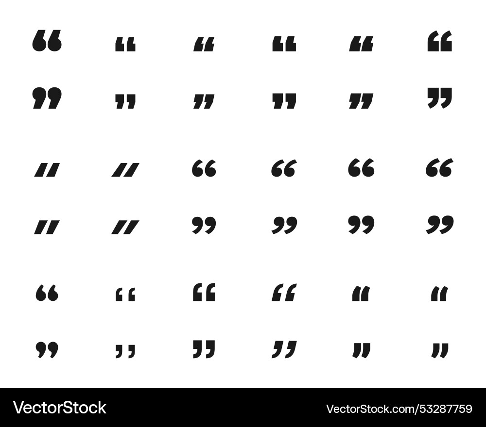 Quotation marks icon collection Quotation marks icon collection vector image