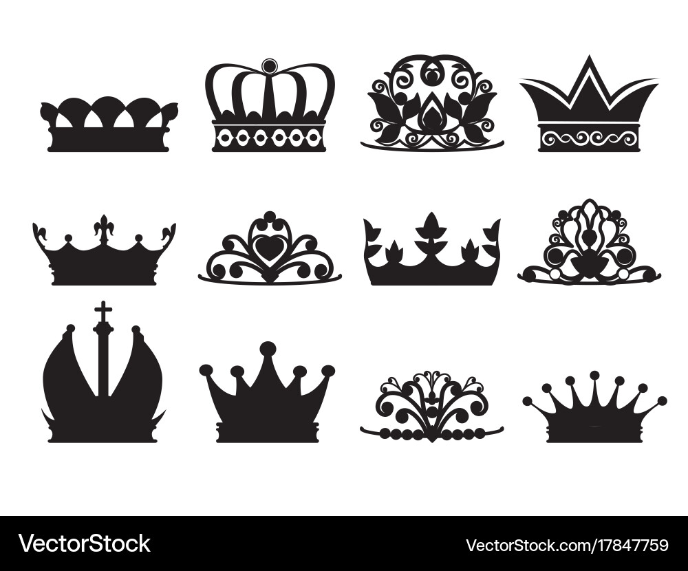 Royal Crown Silhouettes Vector Image