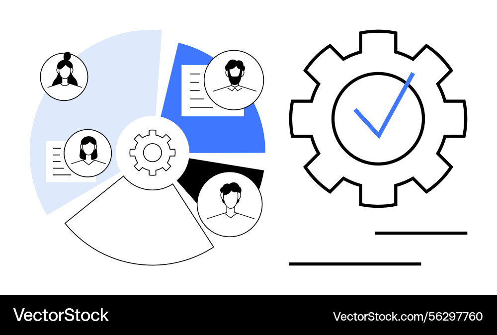 Collaboration and workflow automation represented Vector Image