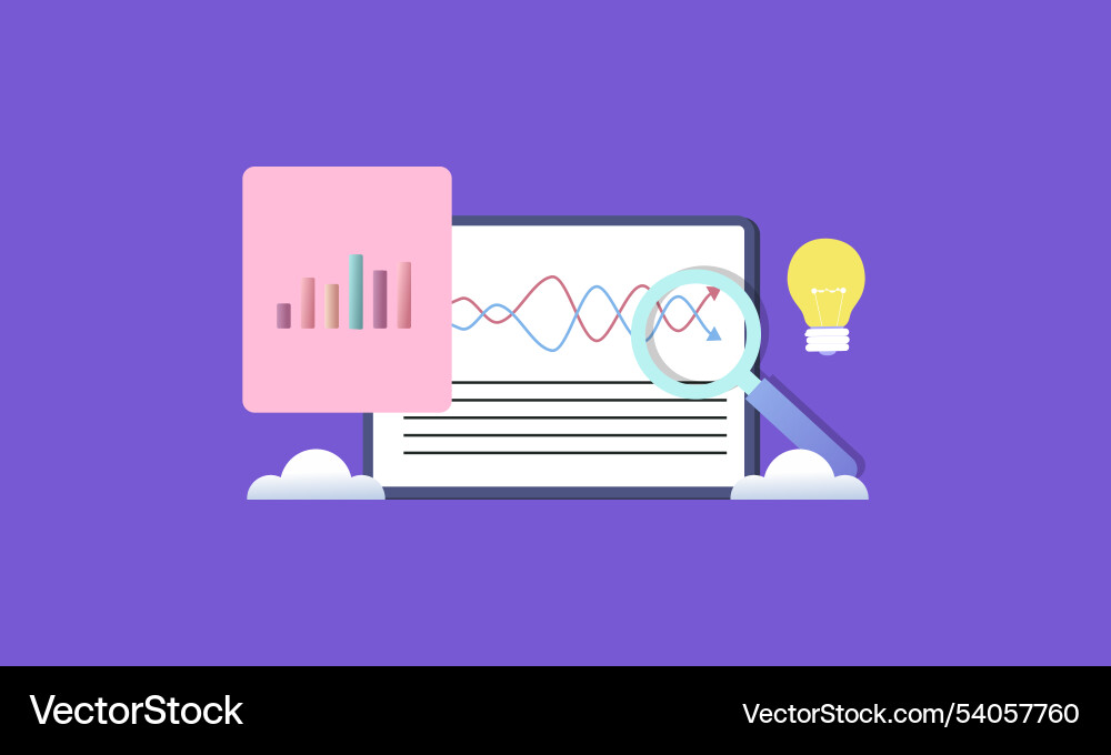 Data analytics seo optimization dashboard vector image