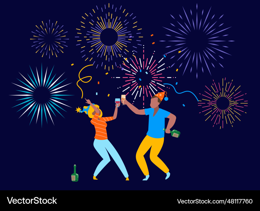 Joyful people dancing cartoon characters Joyful people dancing cartoon characters vector image