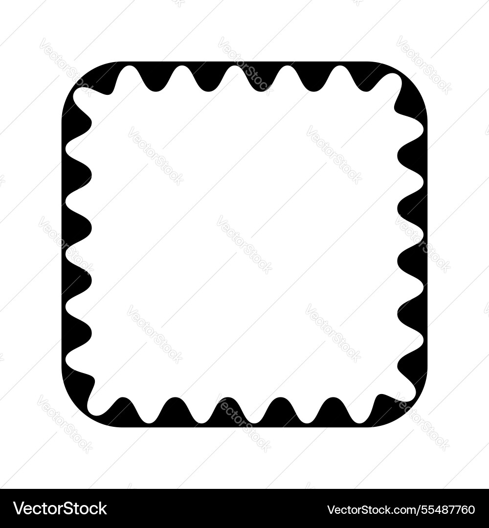 Square frame with wavy inner edges vignette vector image