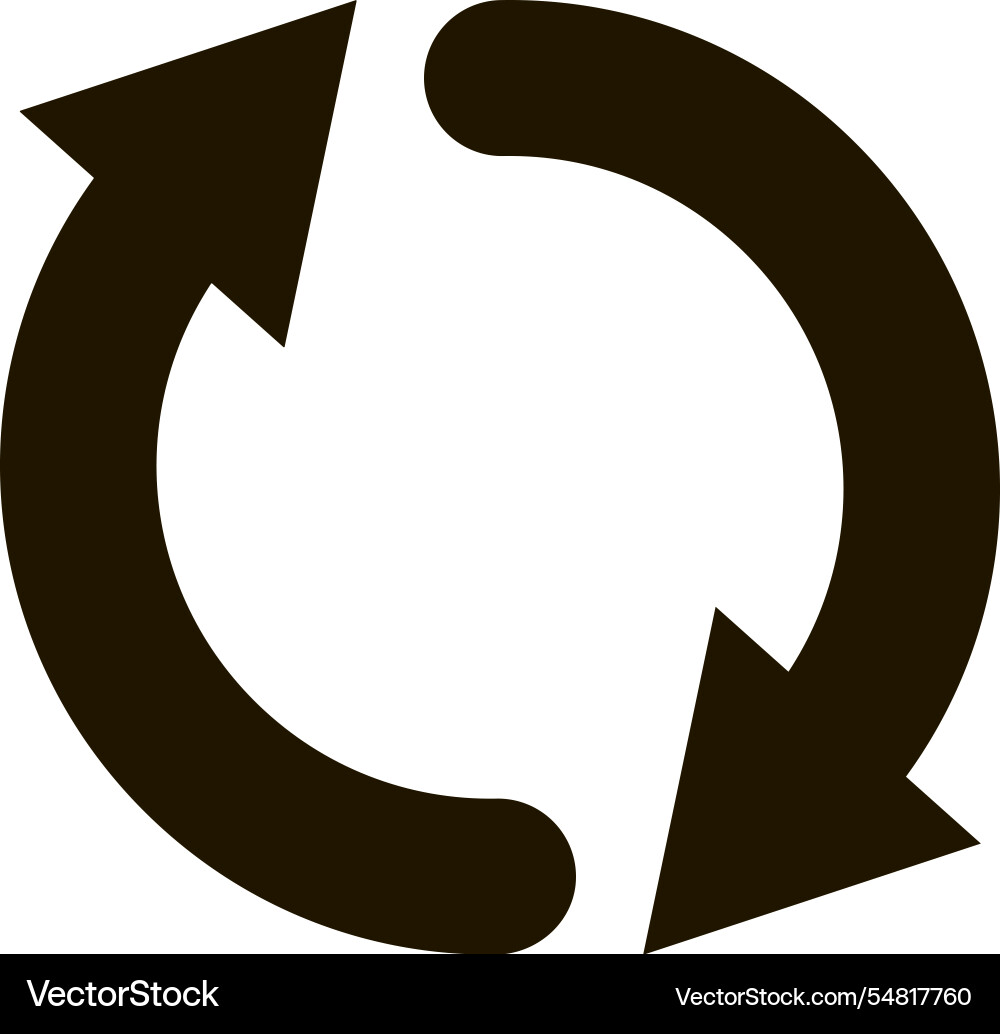 Two arrows intertwining to form a circle Two arrows intertwining to form a circle vector image