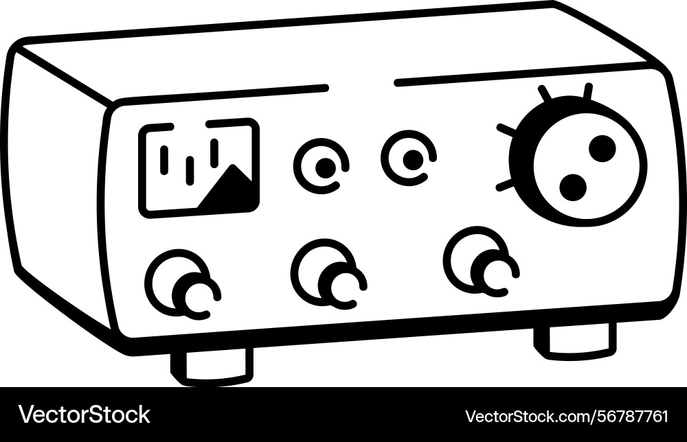 A sketchy style icon of audio interface Vector Image