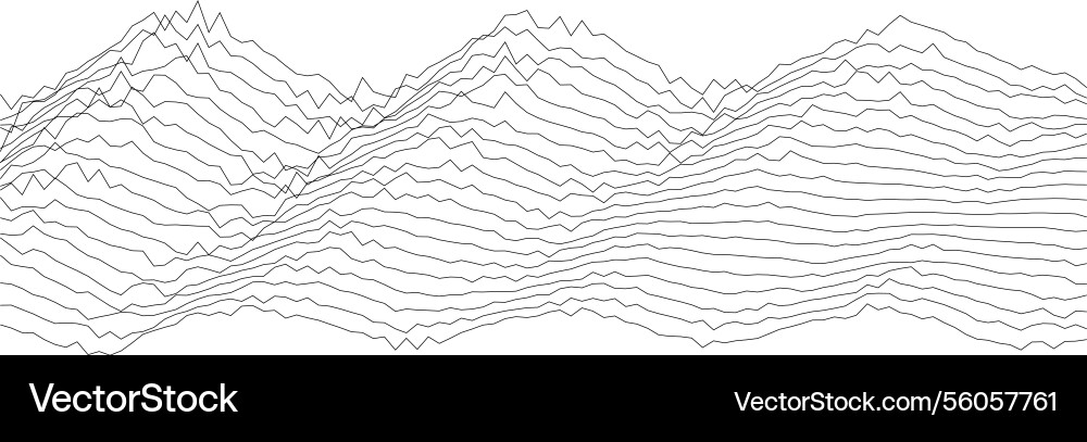 Abstract wave pattern with layered lines vector image