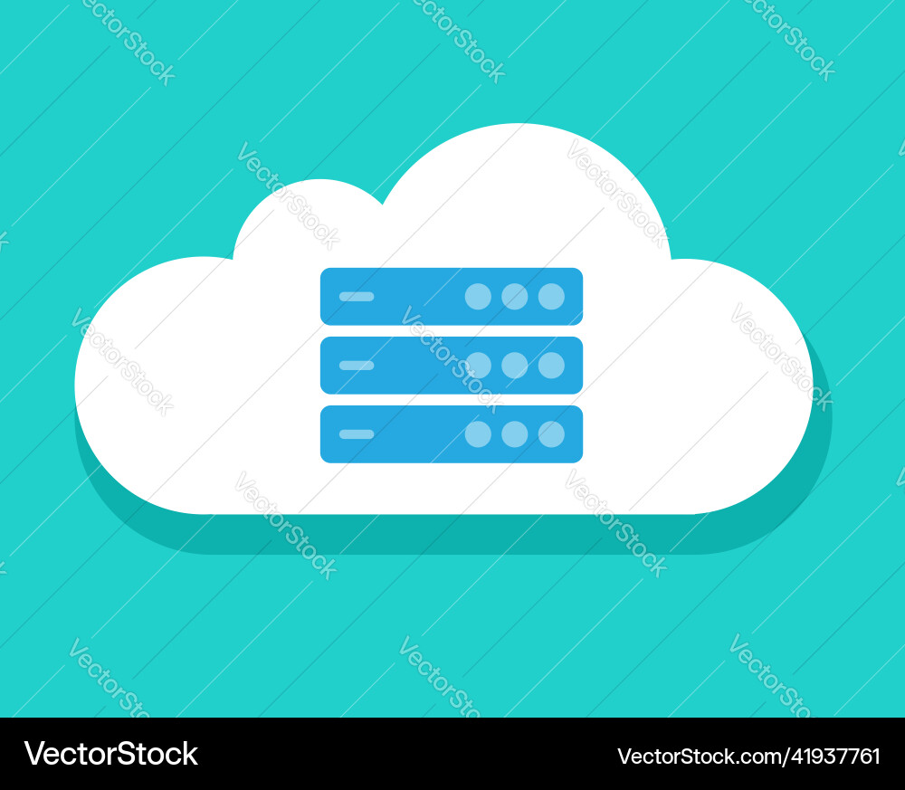 Cloud Server Icon - Digital Network Vector Image