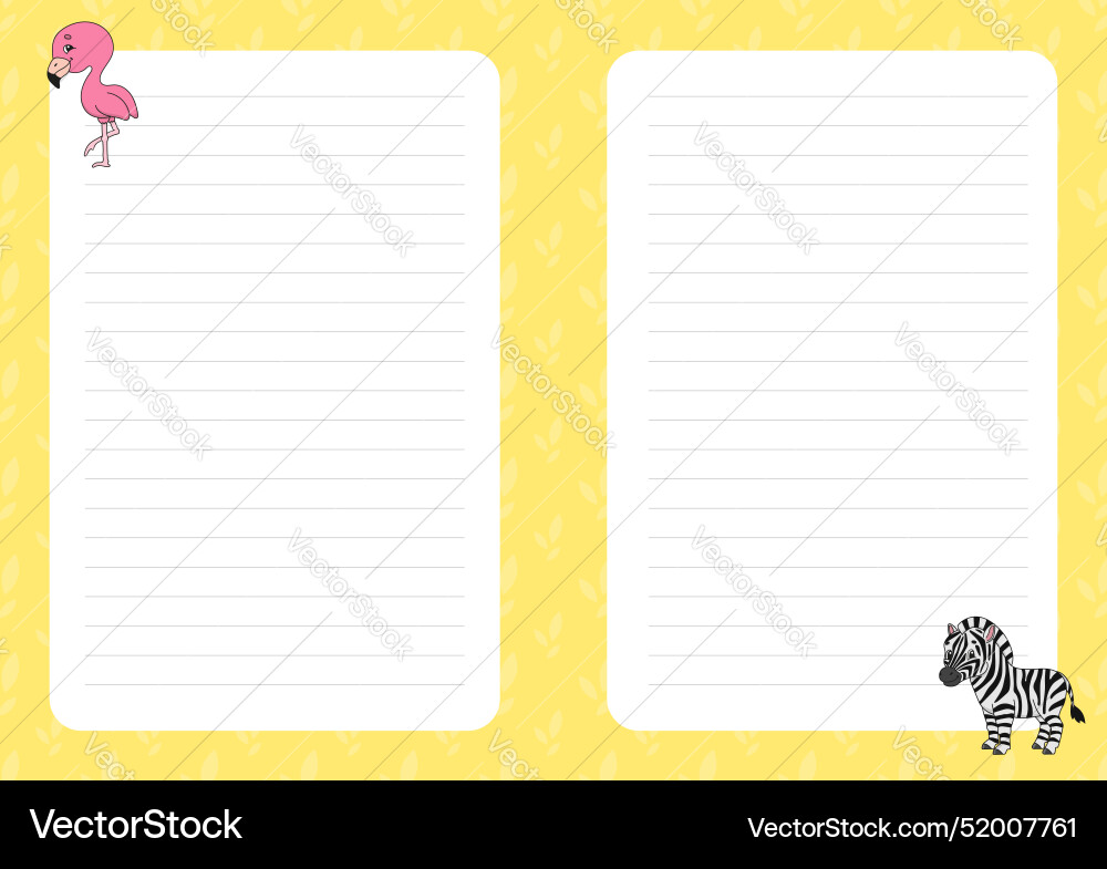 Colored sheet template for notes paper page Colored sheet template for notes paper page vector image