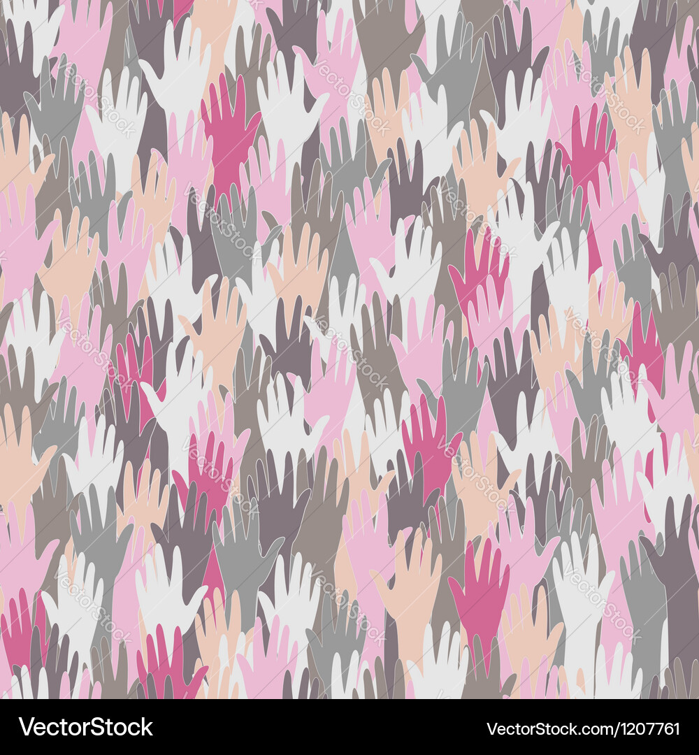 Colorful Hand Pattern – Unity & Connection Vector Image