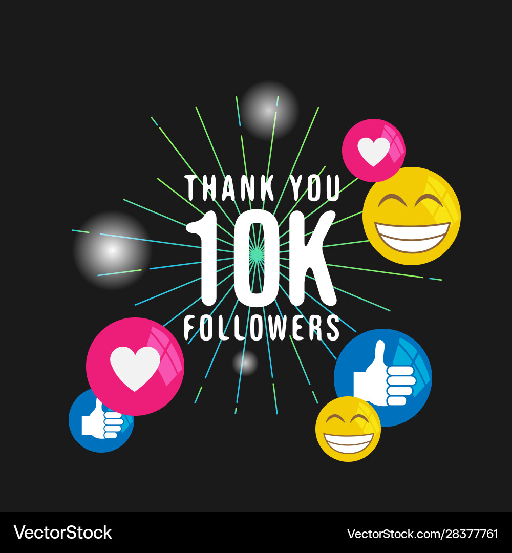 Danke 10k Anhänger Banner Social Media Danke 10k Anhänger Banner Social Media vektorbild